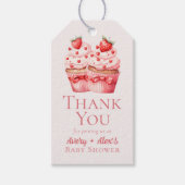 Pink Cupcakes Baby shower Bedankt Cadeaulabel (Voorkant)