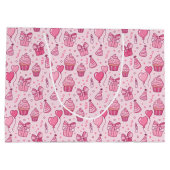 Pink Cupcakes Birthday GIft Bag Groot Cadeauzakje (Achterkant)