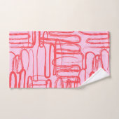 Pink Curve Wavy Squiggle Abstract Modern (Serviette à main)