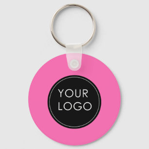 Pink Custom Logo Business Company Sleutelhanger