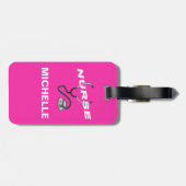 PINK Custom Nurse Name Bagagelabel (Achterkant horizontaal)
