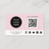 Pink Custom Social Media QR Code Logo Visitekaartje (Voorkant)
