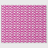Pink Cute Animal Pattern Cartoon Elephant Pattern Cadeaupapier (Vlak)