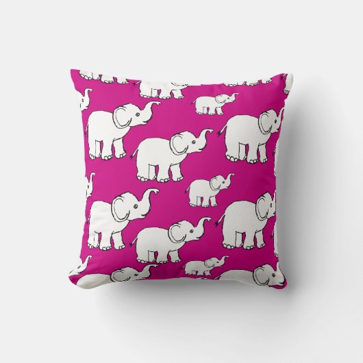 Pink Cute Animal Pattern Cartoon Elephant Pattern Kussen (Voorkant)