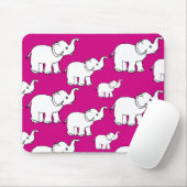 Pink Cute Animal Pattern Cartoon Elephant Pattern Muismat (Met muis)