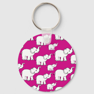 Pink Cute Animal Pattern Cartoon Elephant Pattern Sleutelhanger