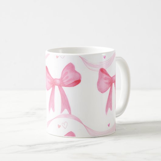 Pink,cute coffee mug with bowa (Devant droit)