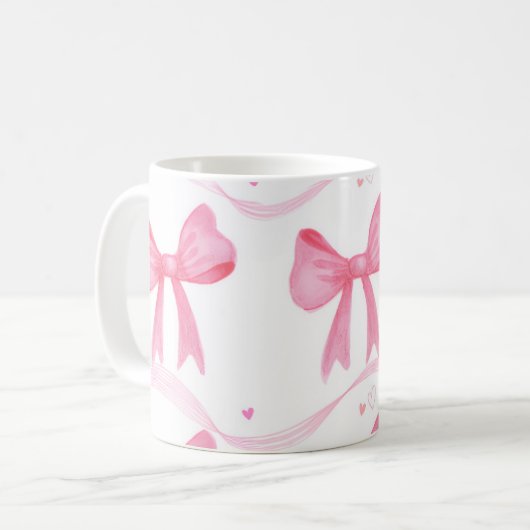 Pink,cute coffee mug with bowa (Devant gauche)