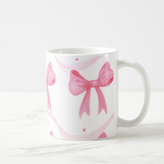 Pink,cute coffee mug with bowa koffiemok (Rechts)