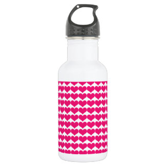 Pink Cute Hearts Pattern Fles