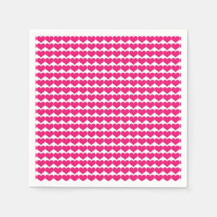 Pink Cute Hearts Pattern Servet