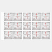 Pink Cute Snowman Étiquettes de cuisine de vacance (Feuille)