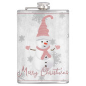 Pink Cute Snowman Flacon de vacances (Devant)