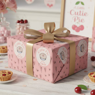 Pink Cutie Pie Baby Girl Cadeaupapier