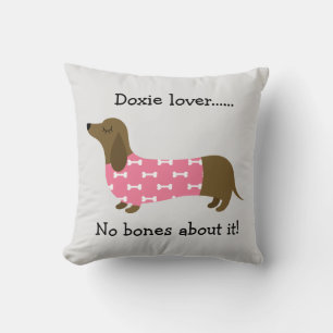 Pink Dachshund Personalized Pillow Kussen