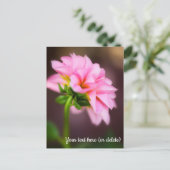 Pink Dahlia Briefkaart (Staand voorkant)