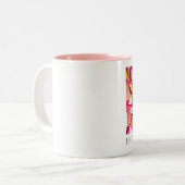 Pink Dahlia floral art Happy Mother's Day mug (Devant gauche)