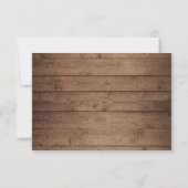 Pink Dahlia Flower Rustic Wood Wedding Carte RSVP (Dos)