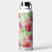 Pink Dahlia Flowers Waterfles (Achterkant)