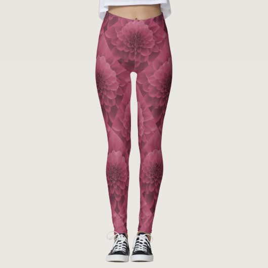 Pink Dahlia Leggings (Voorkant)