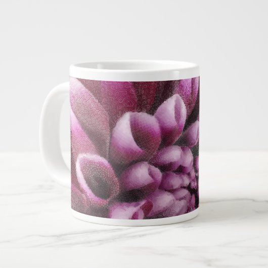 Pink Dahlia mug Extra Grote Beker (Voorkant links)