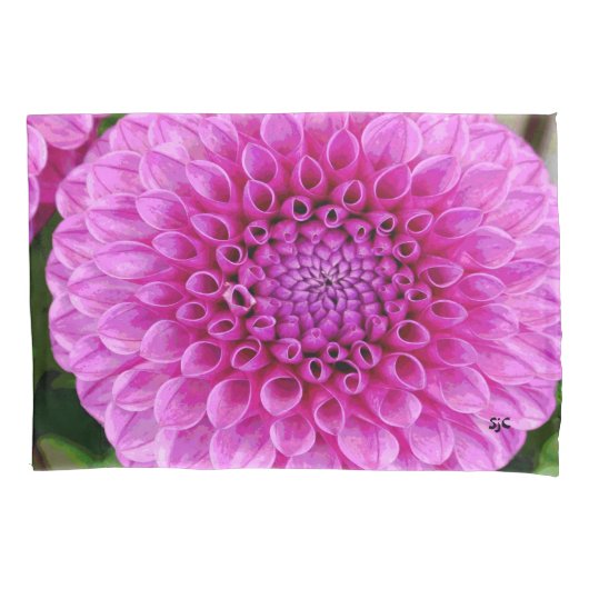 Pink Dahlia Pillowcase Kussensloop (Voorkant)
