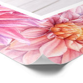 Pink Dahlia Watercolor Botanical Graduation Photo Poster (Hoek)