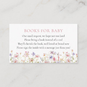 Pink Dainty Flowers Boeken voor Baby Enclosure Kaa Informatiekaartje
