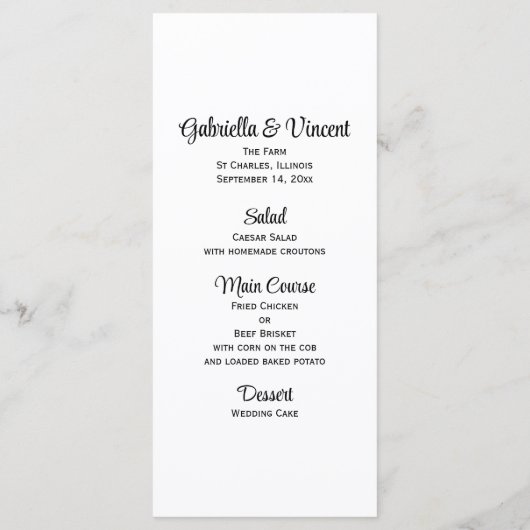 Pink Daisers and Cowboy Boots Western Mariage Menu (Dos)