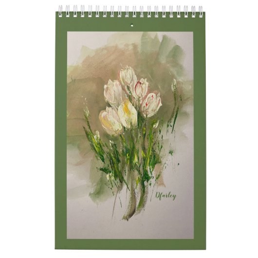 Pink Daises Floral Calendrier 2025 (Dos)