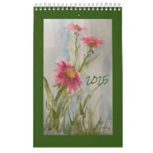 Pink Daises Floral Calendrier 2025