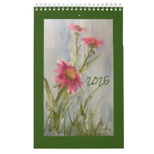 Pink Daises Floral Calendrier 2025