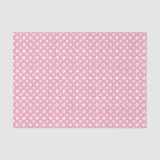 Pink Daisies Floral Pattern Tissuepapier (Voorkant)