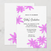 Pink Daisies Graduation Party Invitation (Devant / Derrière)