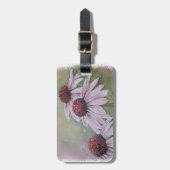 PINK DAISIES PERSONALISEERD BAGAGELABEL (Voorkant verticaal)