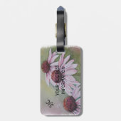 PINK DAISIES PERSONALISEERD BAGAGELABEL (Achterkant verticaal)