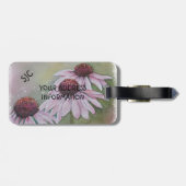 PINK DAISIES PERSONALISEERD BAGAGELABEL (Achterkant horizontaal)