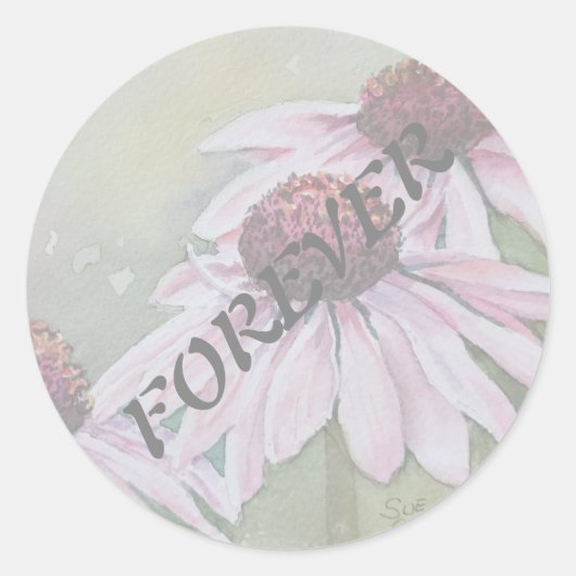 PINK DAISIES WEDDING STICKERS (Voorkant)