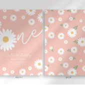 Pink Daisy 1er Invitation anniversaire