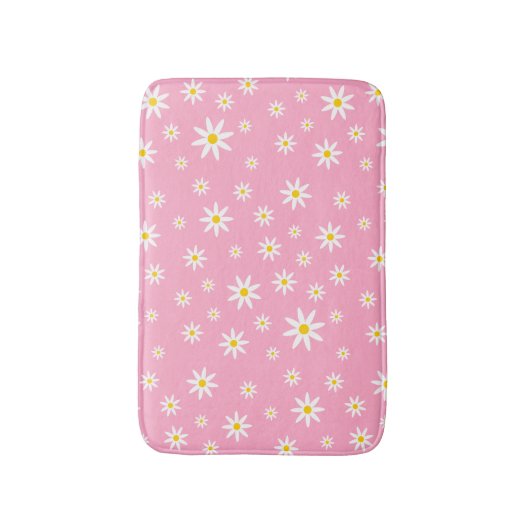 Pink Daisy Bath Mat (Voorkant Verticaal)