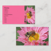 Pink Daisy Bee Flower Carte de visite de photograp (Devant / Derrière)