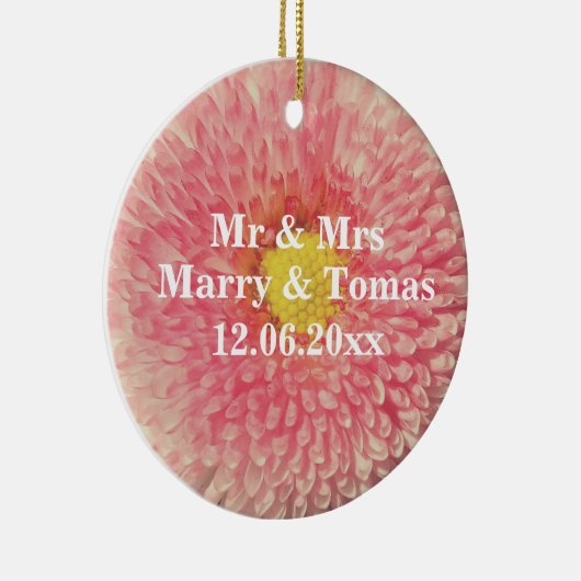 Pink Daisy, bewaar het datum Ornament (Rechts)