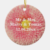 Pink Daisy, bewaar het datum Ornament (Voorkant)