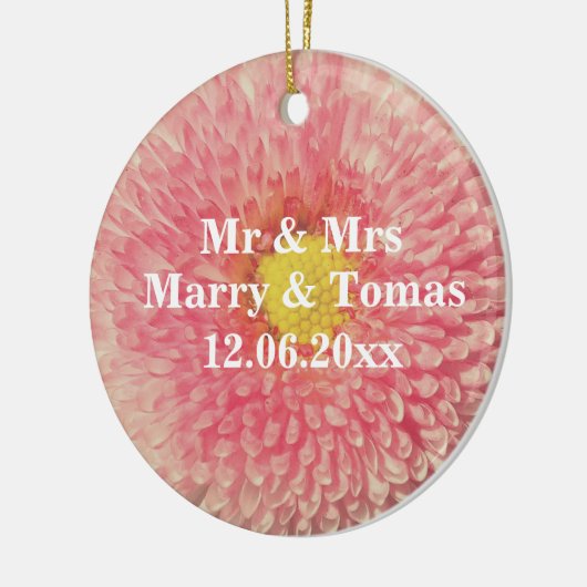 Pink Daisy, bewaar het datum Ornament (Links)