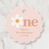 Pink Daisy Birthday Party Bedankjes Labels (Voorkant)