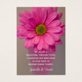 Pink Daisy dans Vase Mariage Charity Carte Favoris (Devant)