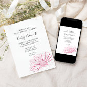 Pink Daisy Effect Floral Wedding Engagement Party Kaart