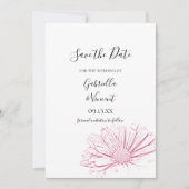 Pink Daisy Effect Floral Wedding Save the Date (Voorkant)