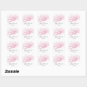 Pink Daisy Effect Floral Wedding Vierkante Sticker (Vel)