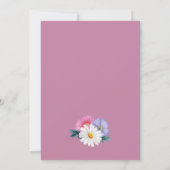 Pink Daisy Floral Baby shower Kaart (Achterkant)